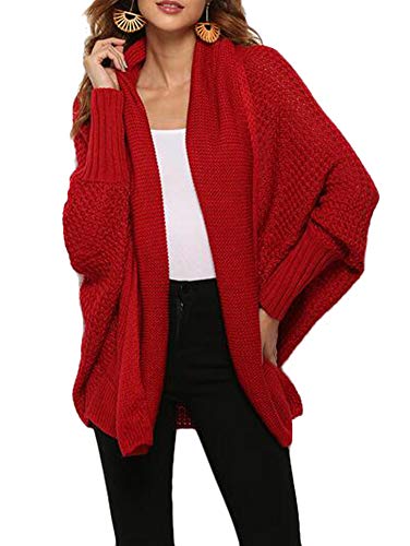MILEEO Strickjacke Cardigan Printemps Femme Jacket à Manches Longues Ouvert Slim Cardigan Blouson Casual Coat Deux utilisations Porter en Positive ou en contraire Cover