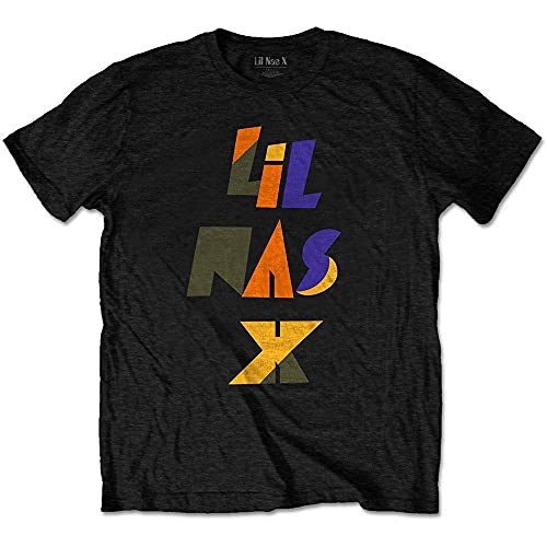 Image of Lil Nas X T Shirt Scrap Letters Logo Official Mens Black M