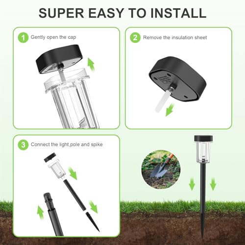 Lampes solaires jardin extérieur étanches IP65 éclairage blanc chaud allée