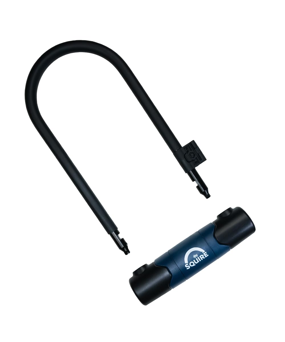 Squire Locks Nevis 230/10C D-Lock Fahrradschloss & Kabelsatz - Tough Security Fahrradschloss - 230mm Vertikal & 115mm Horizontaler Bügelabstand - 1800mm Kabel - Inkl. 2 Schlüssel