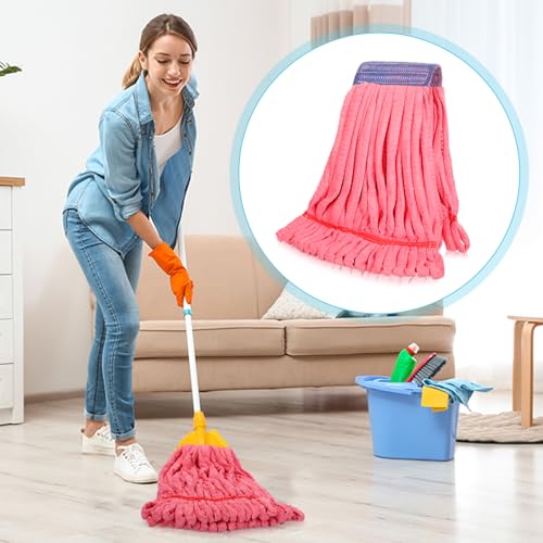 Image of Lallisa 10 Pcs Commercial Mop Head Replacement Tube Microfiber Mop Heads for Floor Cleaning Industrial Mop Heads Looped End Wet Mop Head Refill for Home Commercial Industrial Use (Red,18 oz)