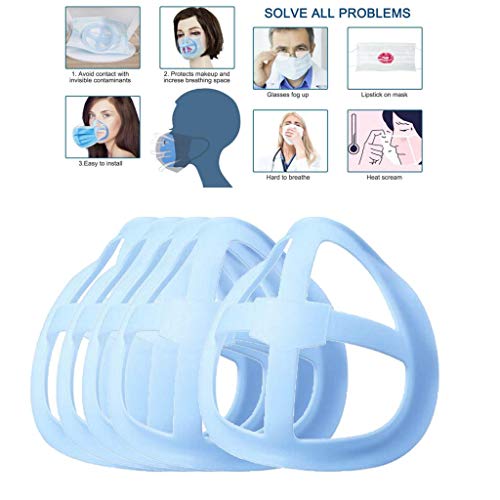 gazechimp Suporte De Proteção Para Batom 5/10 Reutilizável 3D Para Máscara Facial Respirável - Azul
