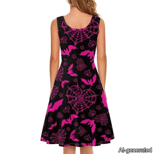 Image of Dreaweet Casual Sleeveless Dresses for Women Girls, Round Neck Tank Dresses with Pockets Summer Sundress Size XS-4XL