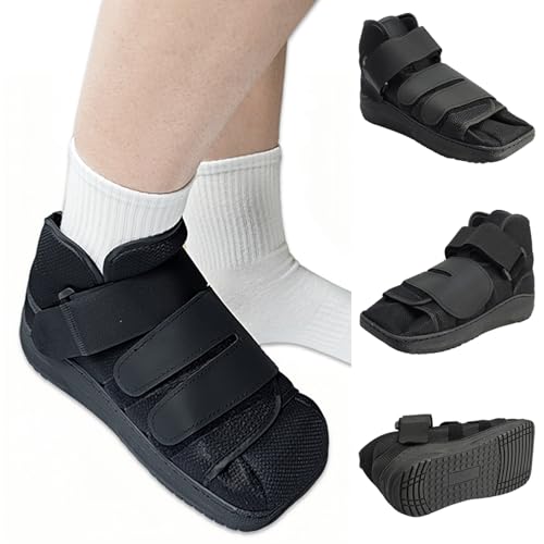 Lixinsunbu Zapato para caminar postoperatorio de punta cerrada, bota ortopédica ligera con suela dura para dedos rotos, fracturas de estrés metatarsiano, cirugía de juanetes y soporte de pie roto para
