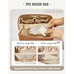 EACHY Travel Makeup Bag,Large Capacity Cosmetic Bags for Women,Waterproof Portable Pouch Open Flat Toiletry Bag Make up Organizer with Divider and Handle - Image 3