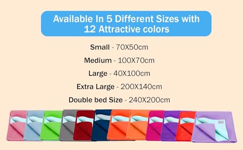 Image of Maximus Waterproof Quick Dry Sheet for Baby Pack of 3 | Bed Pad Extra Absorbent Washable Matress Protector | Bed Protector Sheet for Toddler Children (70x50cm) (Orange, LORANGE & RED, Small)