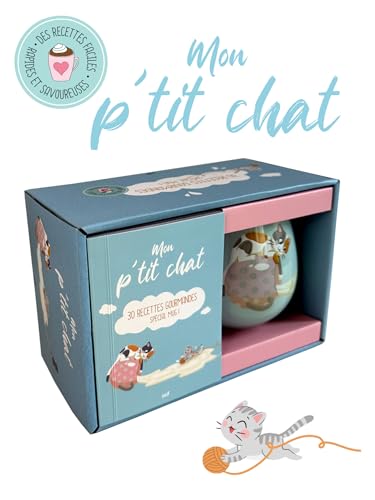 Coffret Mug - Mon p'tit chat - 30 recettes gourmandes spécial mug !: Un joli mug en céramique et un livre de recettes
