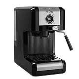 Mr. Coffee Easy Maker | Authentic Pump Espresso Machine, 6 Piece, Chrome/Black