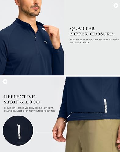 Image of G Gradual Men's Quarter Zip Pullover Running Athletic Shirts Long Sleeve | Lightweight, Quick Dry, Moisture Wicking, Sun Protection, 1 /4 Zip Golf Pullover for Men Workout, Gym, Hiking, Casual