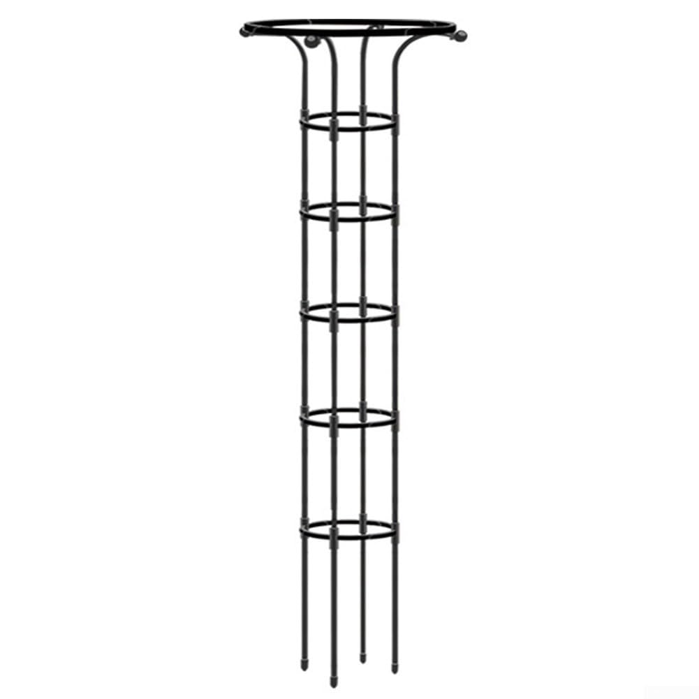 Garden Trellis for Climbing Plants – Metal Obelisk Plant Support Tower with Umbrella Top – Vertical Grow Structure for Indoor Outdoor Use – Black(185CM)