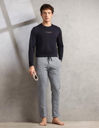 Image of U.S. POLO ASSN. Mens PR003 Chevron Cotton Stretch Lounge Track Pants