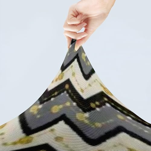 Image of Styleys Dining Table Cover 6 Seater Waterproof with Chair Covers | Table Cover Cloth | Dining Table Cover Clothe Combo - 1 Table Cover + 6 Chair Cover, Chevron Pattern, XKFSZB-23