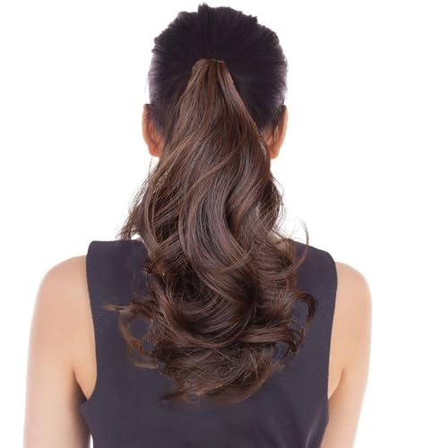 Extensión de cola de caballo rizada,Extensión de cola de caballo de pelo rizado,Clip de cola de caballo de pelo elegante en garra | Resalte la extensión de la cola de caballo garra corta gruesa ondula
