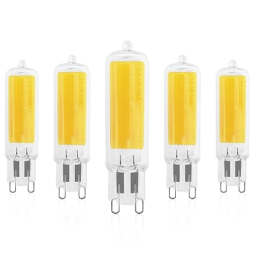 Luxrite G9 Led Bulb Dimmable 4.5W, 50 Watt T4 G9 Halogen Equivalent, 4000K Cool White, 450 Lumens, Glass G9 Bi Pin Base, 320° Beam Angle, Etl Listed (5 Pack) #TOP11