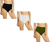 Kifaaru Women's (Size 6XL) High Waist Cotton Stretchable Underwear Brief Full Coverage Maternity Pregnancy C-Section After Delivery Plus Size Panties (Pack Of 3) (Prints and Colors May Vary)
