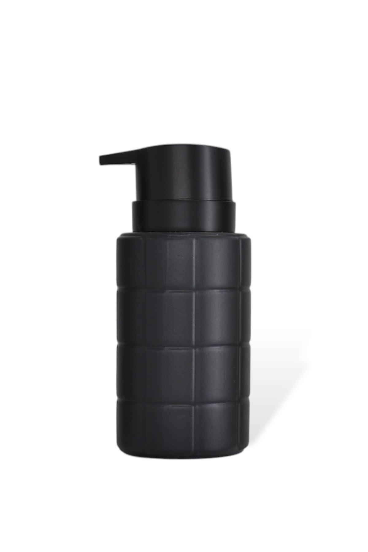 New Max Premium Serisi 300 ML Sıvı Sabunluk Pompalı Kare Desenli Seramik Sıvı Sabunluk Dispencer Siyah