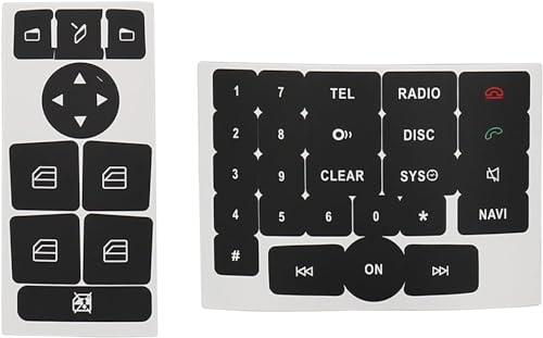 Image of Car Interior Stickers Button Decals Compatible with Mercedes Benz A W176 B W246 C W204 E W212 SLK R172 CLS W218 GLK X204 SL R231 Steering Wheel AC Window Radio Number Door & Air Conditioner Repair Kit