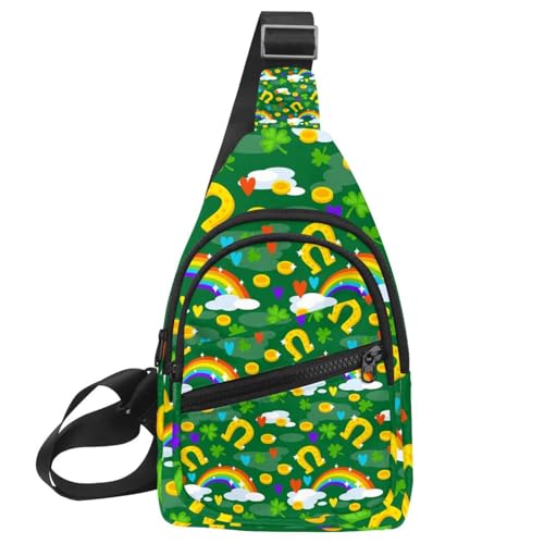 Bolso cruzado para hombre Clovers Rainbow, mochila mensajero impermeable para tus viajes
