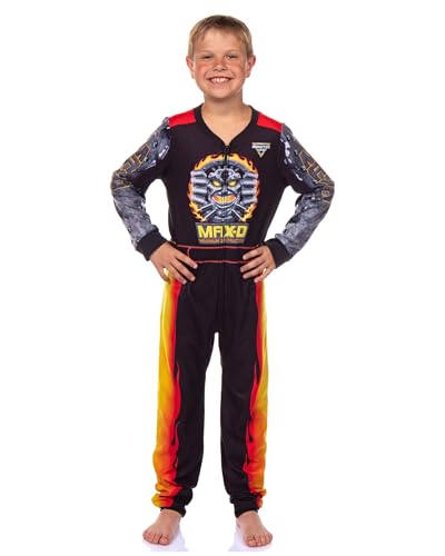 INTIMO Monster Jam Max-D Boys' Union Suit Kids Fleece Maximum Destruction Monster Truck One Piece Pajamas
