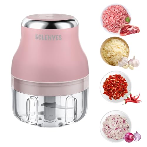 Hachoir à légumes électrique de 100 ml, mini hachoir rechargeable puissant, petit robot culinaire, mélangeur à légumes, hachoir alimentaire sans fil pour...