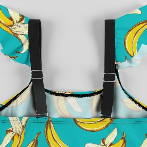 Image of Girls One Piece Swimsuit Lovely Cute Animals Ruffles Swimwear Bathing Suits 3-12 Years