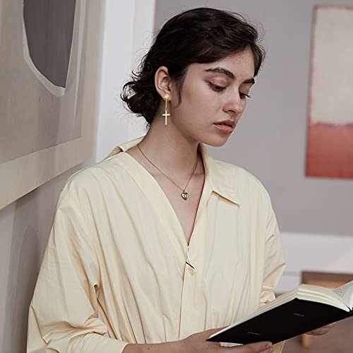 NEWITIN 4 Pairs Stainless Steel Magnetic Earrings for Men Clip on Earring Magnetic Stud Earring Unisex Non Piercing CZ Magnet Studs Diamond Cross Earrings for Women Men4