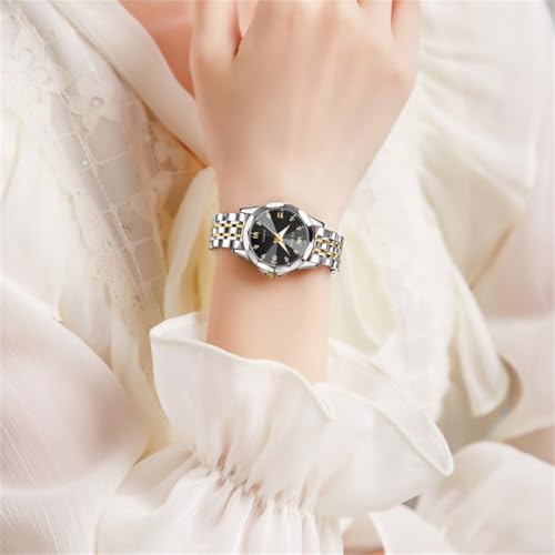 Image of OLEVS Womens Watches Automatic Luxury Dress Ladies Watch Ceramic Strap Rose Gold Self Winding Female Wrist Watch