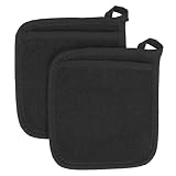 Ritz HOT PADS Pot Holders, With Pocket, Black, 2 Count