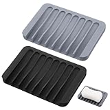 LXUEJIE 2 Stück Seifenschale Silikon, Seifenablage mit Ablauf Soap Holder Seifenablage Dusche für...