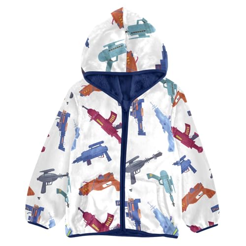 Gun Riffles Girls Fleece Jacket Girls Fall Jacket Girls Zip Up Hoodie Girls Sherpa Jacket 2-10T