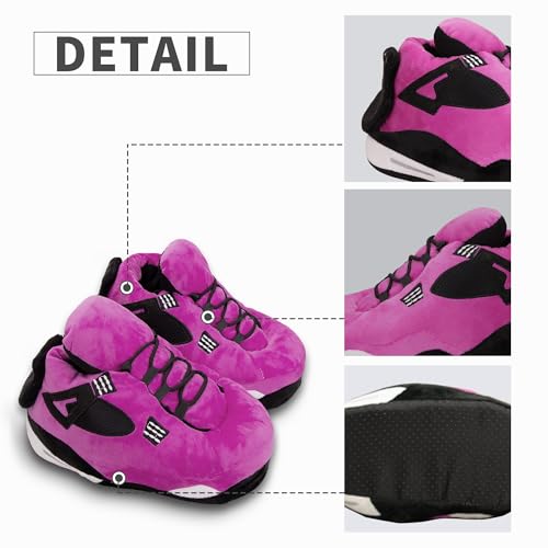 Image of Plush Sneaker Slippers, 17 Styles-Quiet Soles (No Waking Loved Ones), Anti-Slip Dry Indoor, Cozy for Cold Days, US 8-12 Unisex