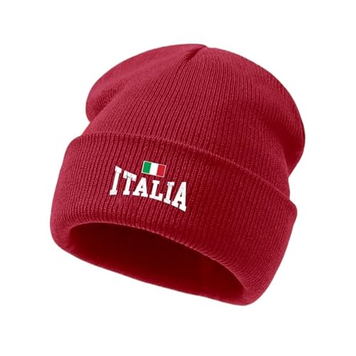 Chapeau en laine pour couple bonnet d hiver tendance drapeau italien