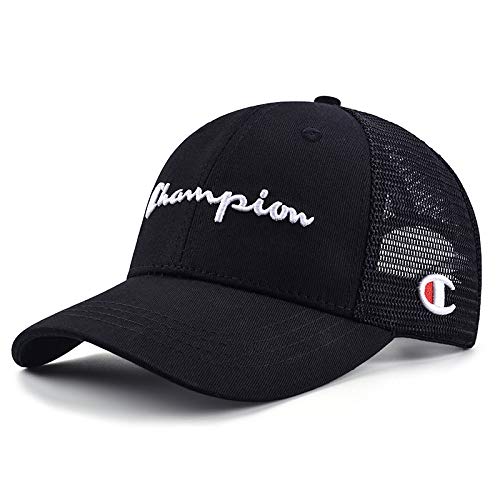 sdssup Sombrero Mujer Verano sombrilla Transpirable Sombrero Fresco Gorra de béisbol Marea Salvaje Masculina NY Tapa BQM-189 Malla Gorra Negra Ajustable