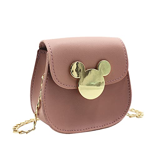 Little Girls Crossbody Purse Cute Fashion Mini Leather Shoulder Saddle Bag Toddler Handbag with Mouse Ears