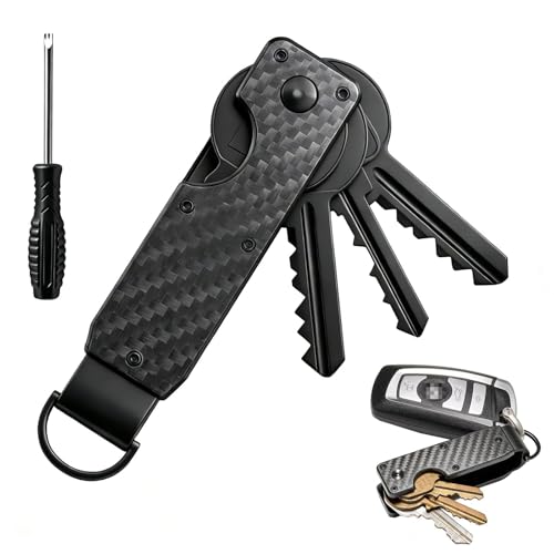 Organizador de Llaves Metálico Compacto con Destornillador, Porta Llaves de Aluminio Antirruido para 2-6 Llaves, Llavero EDC Minimalista para Hombre, Negro Y destornilladores personalizados Organizador de Llaves Metálico Compacto con Destornillador, Porta Llaves de Aluminio Antirruido para 2-6 Llaves, Llavero EDC Minimalista para Hombre, Negro Y destornilladores personalizados