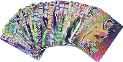 Umbrean Fußball Stars Kartenspiel, Farbe-Edition, für Kinder und Erwachsene, geeignet für Partys, Geburtstage, Hochzeiten-55 Stück