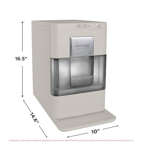 Frigidaire Nugget Ice Maker, Countertop Ice Machine with Transparent Window, Sonic Ice Maker with 44 lbs. Capacity, Auto Self Cleaning Ice Maker Machine, 2.0 Gen, Cream - 16.75D x 11.75W x 20.25H