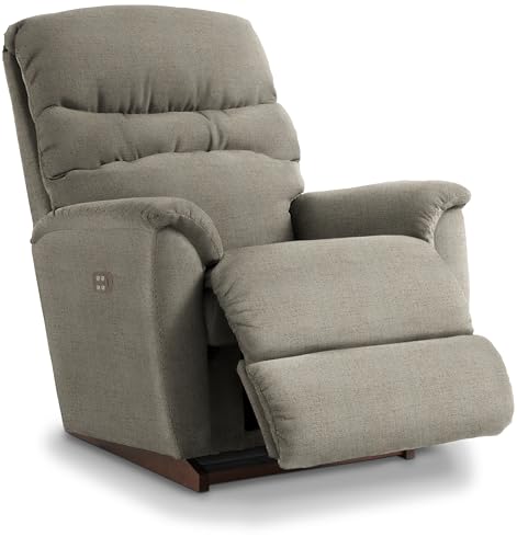 Image of La-Z-Boy Coleman Power Rocking Recliner, Grey | Plush Scaled-Down Comfort