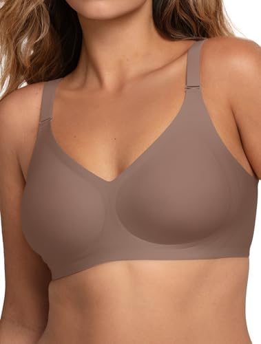 Women V Neck Wireless Bra Full Coverage Comfort Jelly Strip Bras Supportive Seamless Bralette