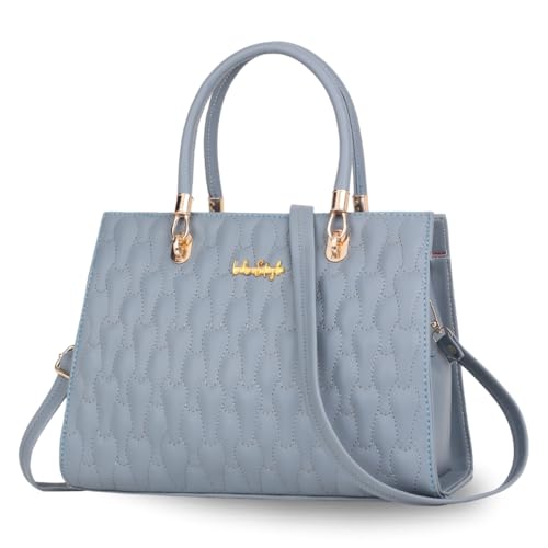 Image of LIKE STYLE Quilted PU Rexine Handbag with Detachable Sling Strap