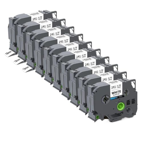 18mm~l[gxe[v5/10pbNTZE241 TZE141 TZE441 TZE541 TZE641 FOR PTH500 PT D400x[J[(10PK Black on White)