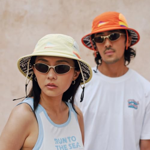 Image of Color-Blocked Fisherman Style Sun Hat for Outdoor Camping, Surfing & Vacations - Wide Brim, UV Protective, Anti-Slip