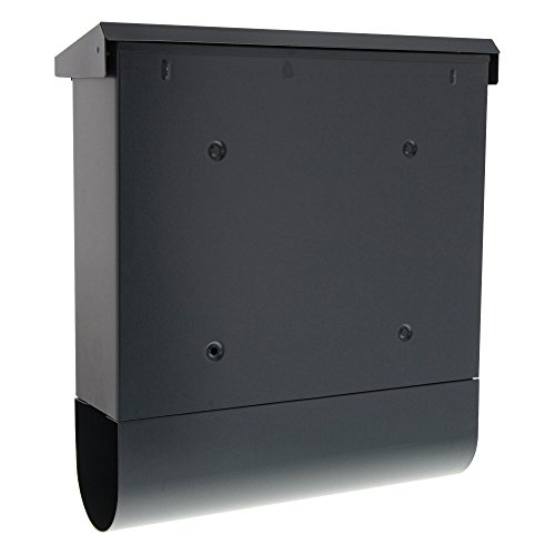 BURG-WÄCHTER Briefkasten mit Zeitungsfach ohne Namensschild, Verzinkter Stahl, Transluzente Tür, Einwurf-Format DIN C4, 2 Schlüssel, Lucenta 2700 ANT, Anthrazit (ähnlich RAL 7016)