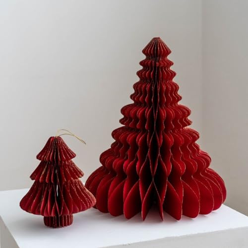 Arbre de Noël miniature pliable en papier pour décorer une table sans encombre