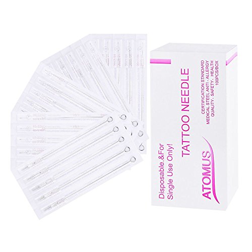 Tattoo Needles Kit, ATOMUS Assorted Sterilized Tattoo Needles 3rl 5rl 7rl 7rl 3rs 5rs 7rs 9rs 5m1 7m1 for Tattoo Supplies Machine (100pcs Tattoo Needles) - Thumbnail 5