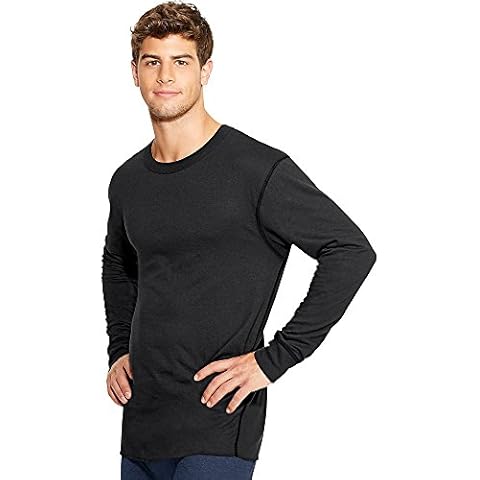 Duofold Men's Mid-Weight Wicking Crew Neck Top, Black, XX-Large Cover