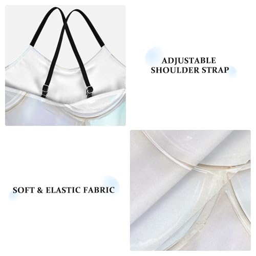 senya Girls Swimsuits Bright Mermaid Scales One-Piece Swimwear Quick Dry Girls Bathing Suits for 3 Years Old3