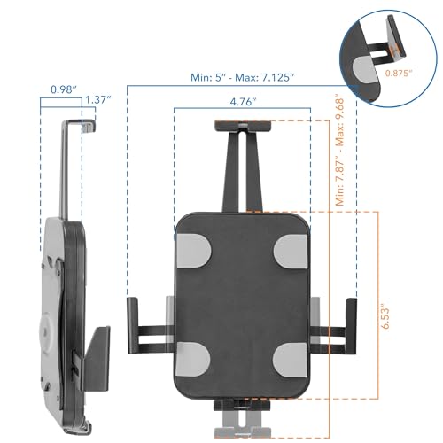 Image of Mount-It! Anti-Theft Tablet Wall Mount | Lockable, Adjustable Clamps for Tablets 7.9-11 Inches, Full Motion Tilt, Swivel, Rotation, VESA 75x75, Perfect for Retail, Office, Hotels, Black