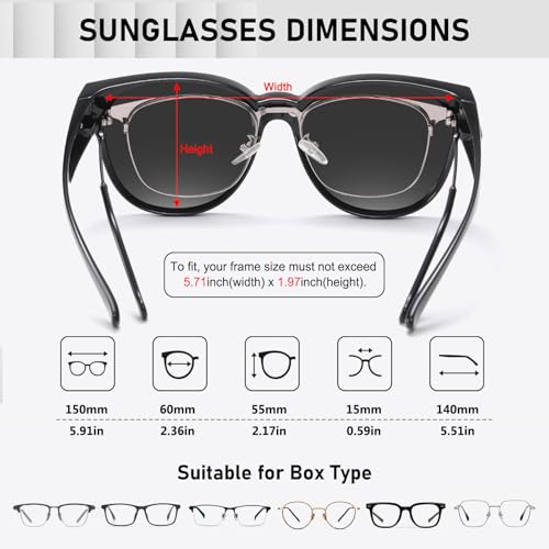 Image of HAOLOTA Fit Over Glasses Sunglasses for Women Polarized