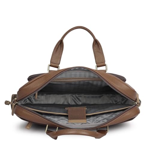 Image of Da Milano LeatherLaptop Bag for Men & Women | Laptop Messenger Bag | Fits Up To 15 inch Laptop | Ideal for Office Purpose (10122)